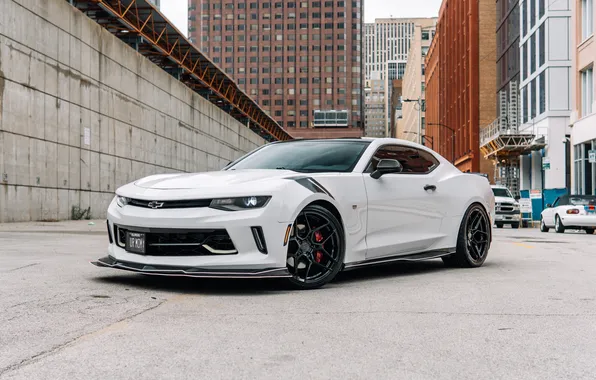 Chevrolet, Camaro, Front, White, Chevrolet Camaro, Muscle Car