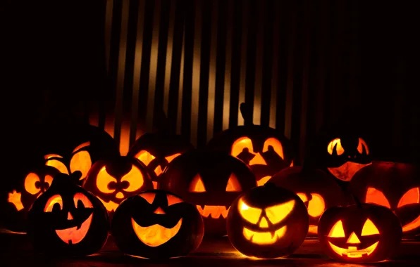Картинка праздник, тыквы, хэллоуин, night, halloween gang