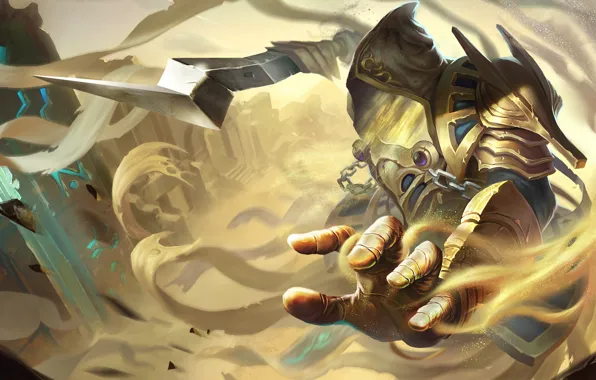 Песок, рука, маг, art, Heroes of Newerth, Sand Wraith, Khamsin Sand Wraith