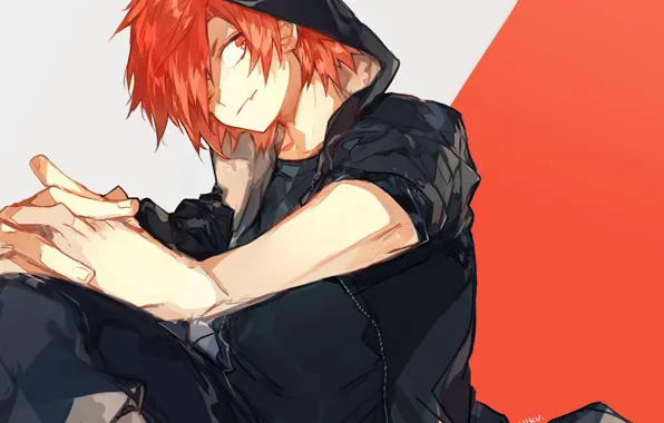 Взгляд, улыбка, фон, парень, Моя геройская академия, My Hero Academia, Boku No Hero Academia, Kirishima …