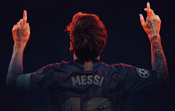 Картинка спорт, спина, Футбол, sport, жест, Лионель Месси, Lionel Messi, Барселона