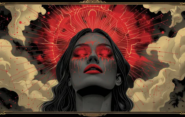 Девушка, women, tarot cards, карты таро, ИИ арт, AI art, neural network, нейросеть
