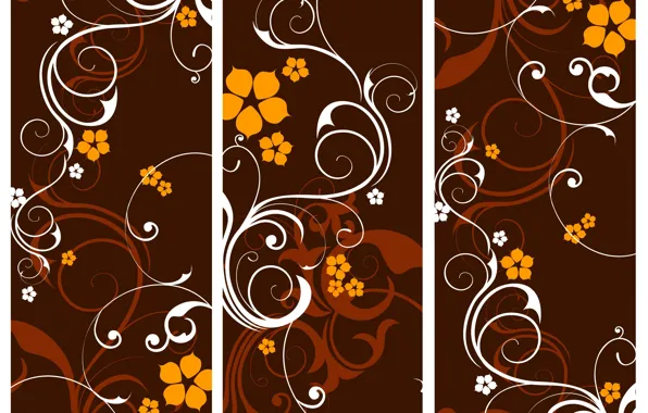 Vector, collection, Floral, banners