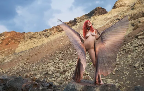Грудь, девушка, голая, рыжая, girl, sexy, ariel