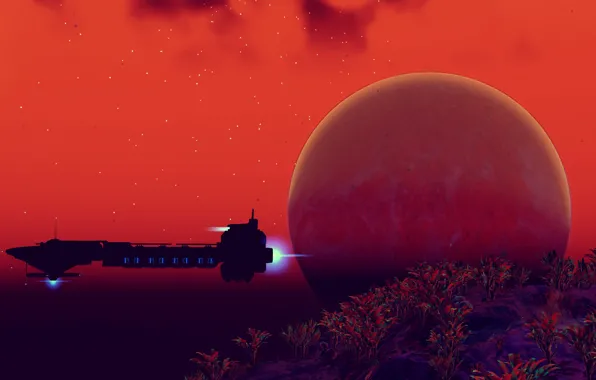 Планета, звездолет, No Man's Sky, Hello Games