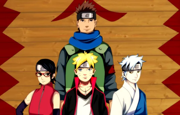 Fire, girl, Naruto, boy, ninja, shinobi, scarf, sensei