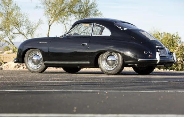 Porsche, black, 1955, 356, Porsche 356 1500 Continental Coupe