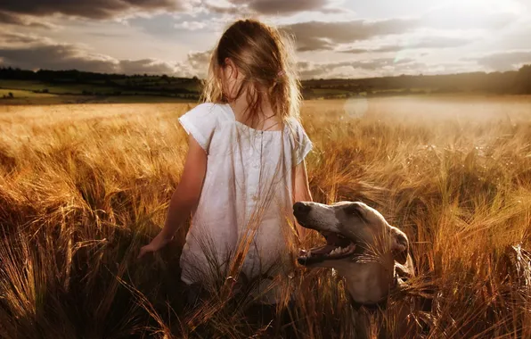 Настроение, собака, девочка