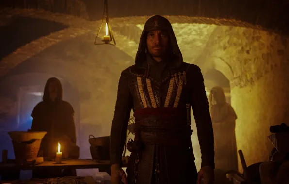 Cinema, wallpaper, fire, flame, sword, Assassins Creed, game, hitman