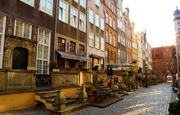 House, poland, gdansk, mariacka street, tenement houses