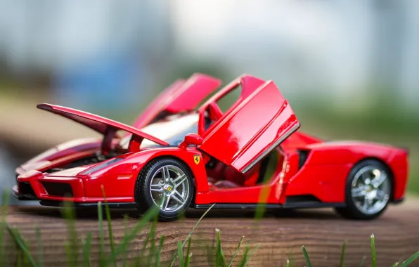 Макро, игрушка, машинка, Ferrari Enzo, моделька