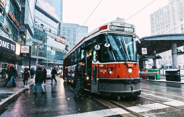 Картинка снег, улица, Торонто