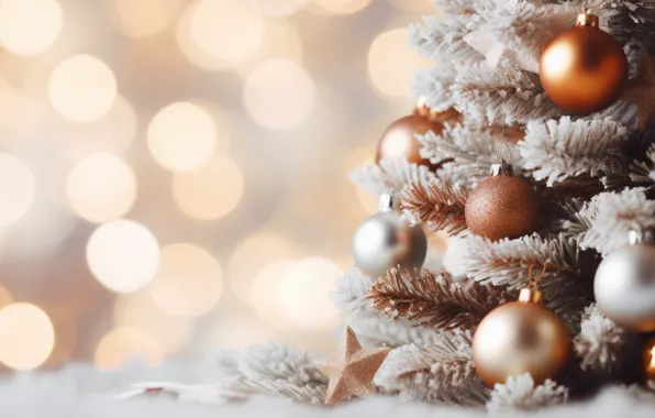 Decoration, Новый Год, merry, fir tree, design, happy, украшения, balls