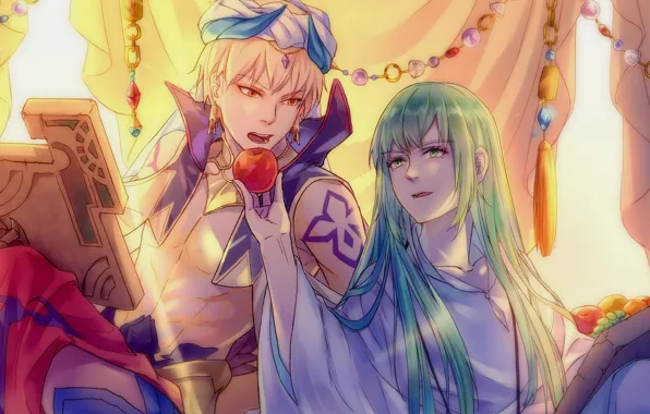 Аниме, двое, Гильгамеш, Fate / Grand Order, Судьба великая кампания