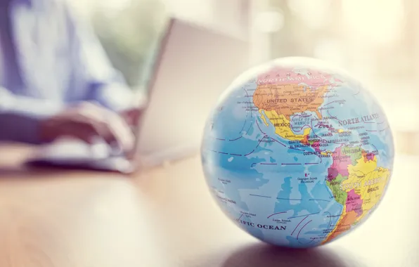 Wood, table, globe