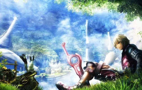 Меч, белка, парень, Nintendo, Xenoblade, Chronicles