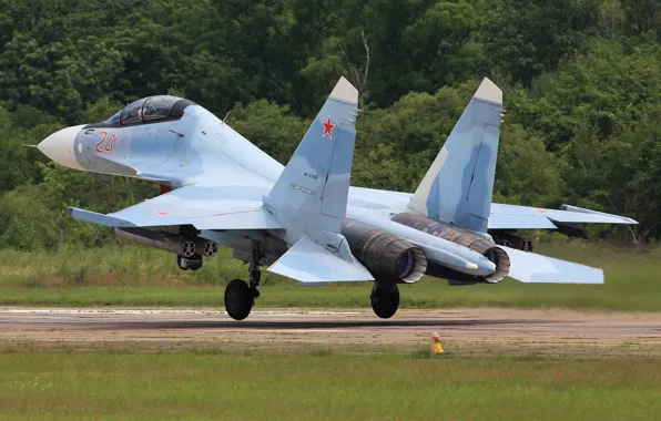 Истребитель, аэродром, взлет, Су-30СМ