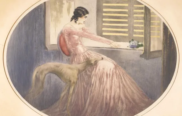 Картинка собачка, 1929, Louis Icart, Мадам Бовари