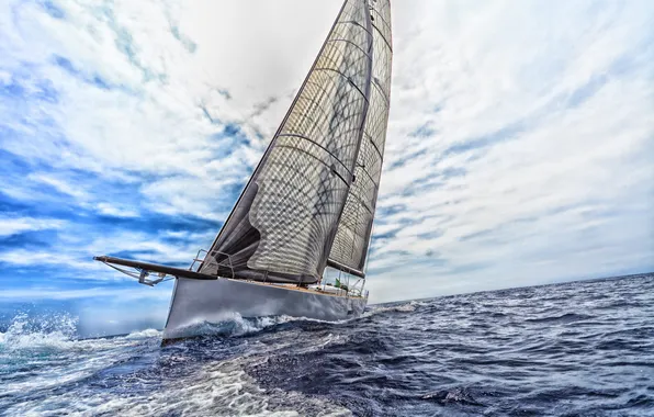 Картинка sky, sea, ship, season, sailing yacht, small, sailing boat, sailing boats