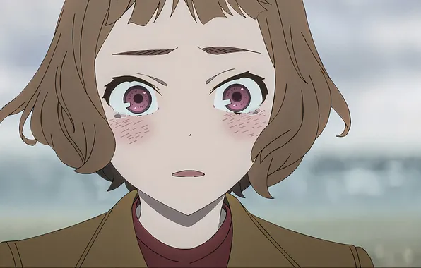Море, взгляд, девушка, удивление, аниме, прическа, girl, anime