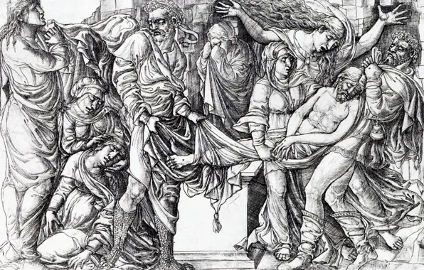 1550, La Mise au, Jean Duvet, Tombeau Burin