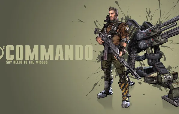 Пушка, Commando, Коммандо, турель, чел, Borderland 2