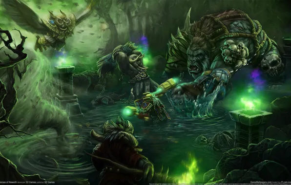 Картинка лес, озеро, фэнтези, монстры, game wallpapers, Heroes of Newerth