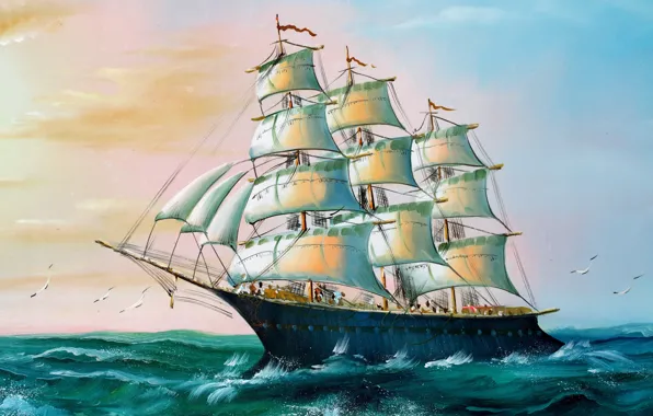 Картинки корабль с парусами (55 фото)