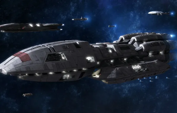 Space, Cosmos, Fleet, Vessel, Spaceships, Battleships