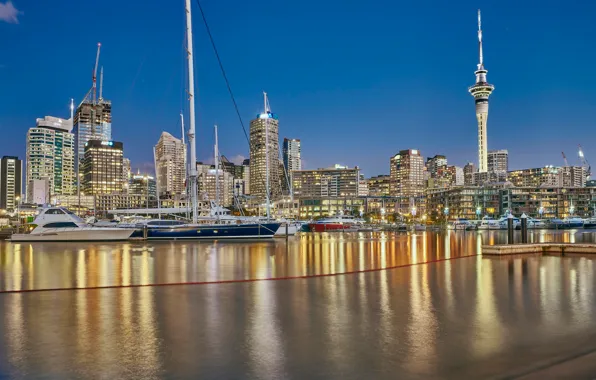 Здания, дома, яхты, Новая Зеландия, небоскрёбы, Окленд, New Zealand, Auckland