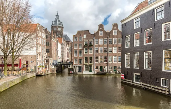 City, город, река, Амстердам, panorama, Amsterdam, Голландия, Netherlands