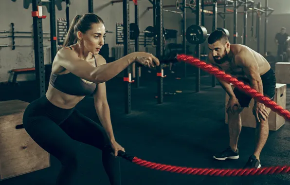 Workout, fitness, rope, perspiration