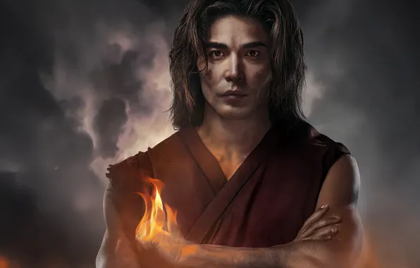 Поза, пламя, Лю Кан, Ludi Lin, 2025, Mortal Kombat II, Мортал Комбат 2, Луди Линь