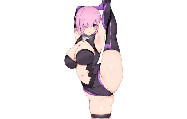 Girl, sexy, cleavage, pink hair, legs, boobs, sexy girl, blush
