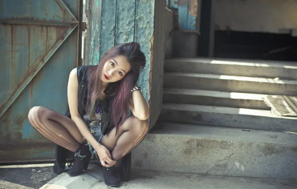 Взгляд, девушка, азиатка