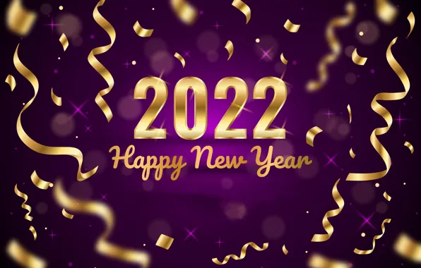 Картинка фон, золото, цифры, Новый год, лиловый, golden, new year, happy