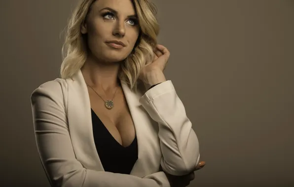 Sexy, model, blonde, pose, suit