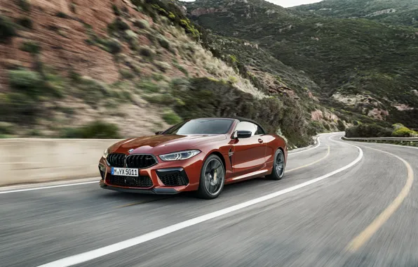 Картинка дорога, горы, скорость, BMW, кабриолет, 2019, BMW M8, M8