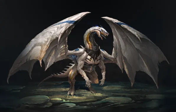 Картинка дракон, крылья, арт