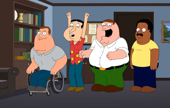 Гриффины, Family Guy, Мультфильм, Brown, Кливленд, Peter, Джо, Cleveland