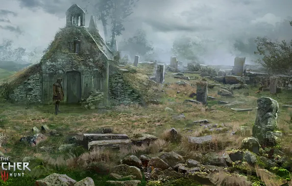 Картинка кладбище, ведьмак, пустош, The Witcher 3: Wild Hunt