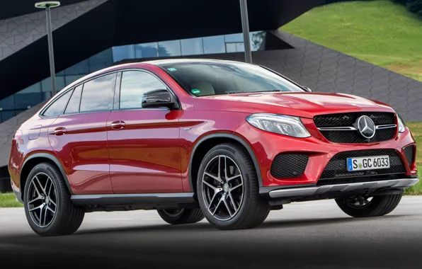 Картинка красный, купе, Mercedes-Benz, мерседес, AMG, Coupe, 4MATIC, 2015