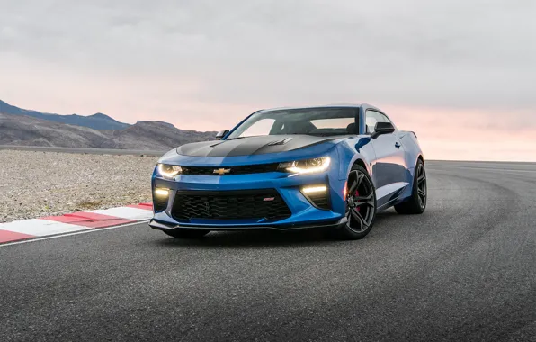 Дорога, Горы, Chevrolet, Камни, Свет, Фары, Camaro SS, Автомобиль