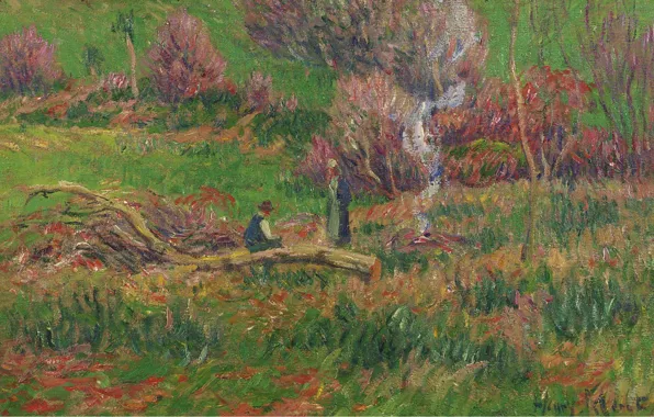 Пейзаж, картина, Анри Море, Henry Moret, Лесорубы