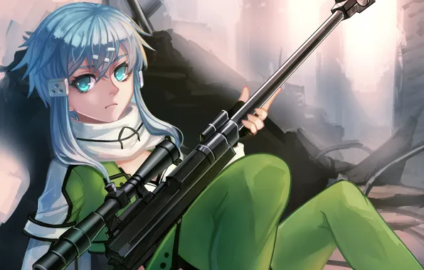 Аниме, Арт, Sword Art Online, Синон