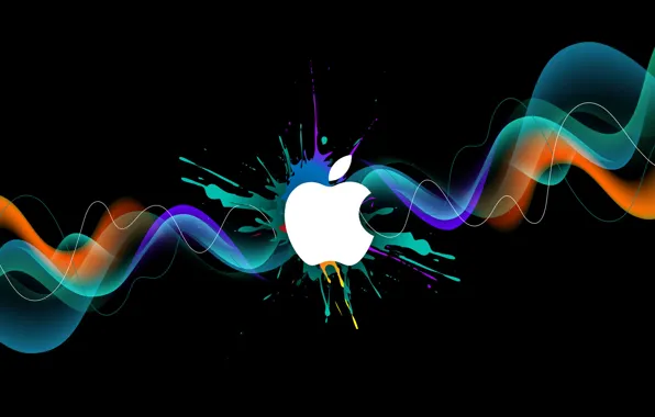 Картинка краска, apple, logo, бренд