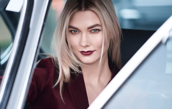 Авто, взгляд, девушка, лицо, красивая, Karlie Kloss