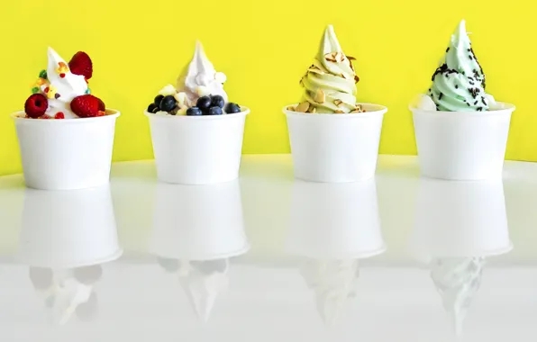 Ягоды, мороженое, десерт, dessert, berries, ice cream, йогурт, yogurt