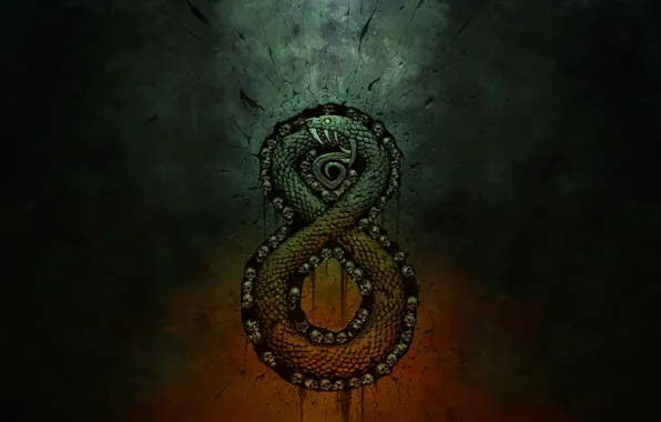 Картинка skull, fantasy, snake, Warchief gaming, Auroboros: Coils of the Serpent