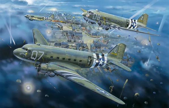 ВВС США, Douglas C-47 Skytrain, американский военно-транспортный самолёт, US Airforce